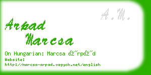 arpad marcsa business card